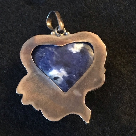 Blue & 925 silver heart charm Valentine's Day love - Picture 4 of 8
